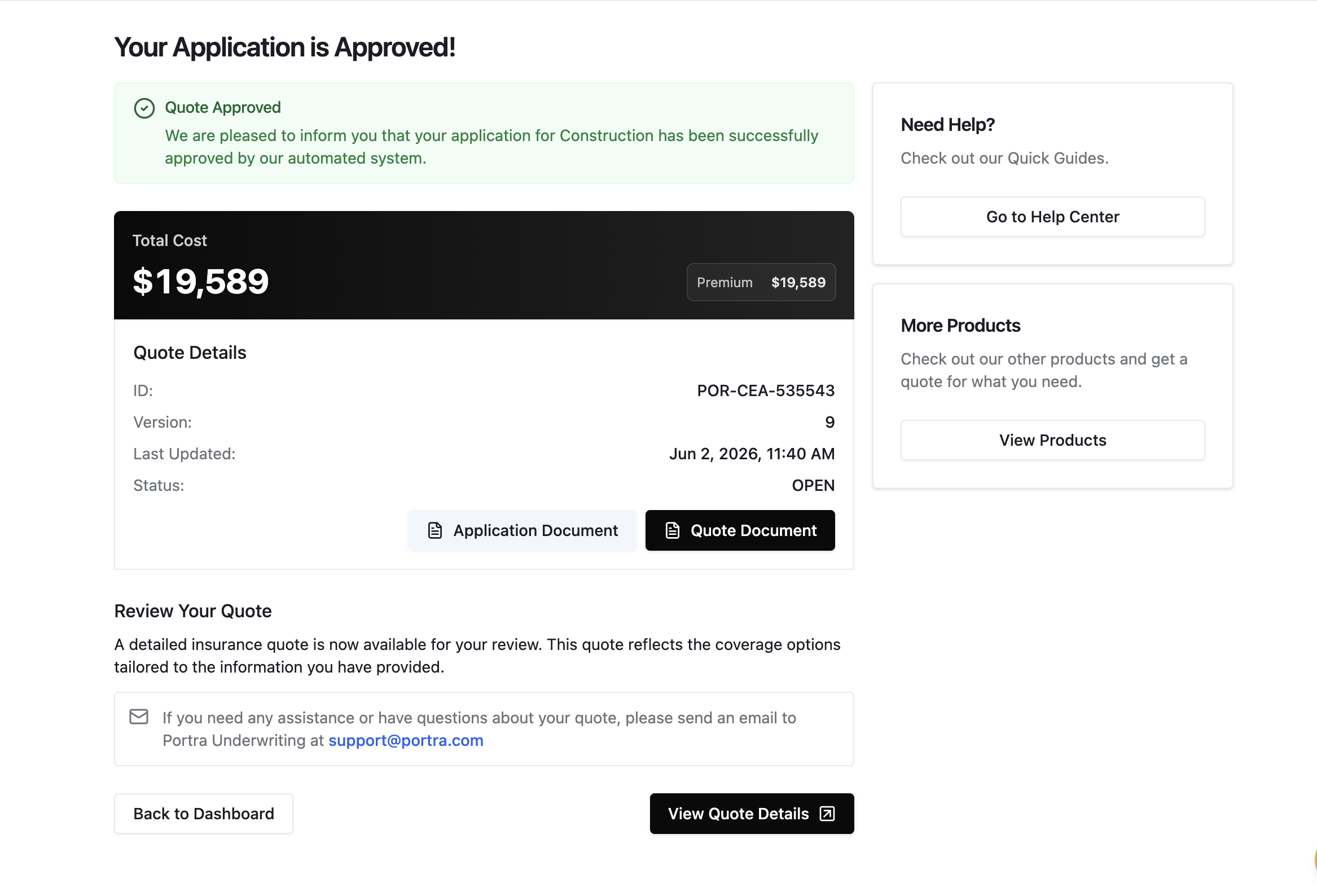 Real-time submission status
